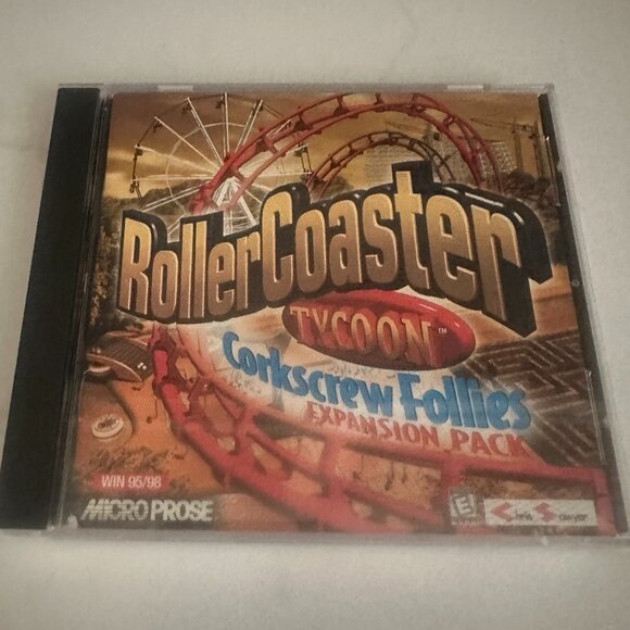 2 for $10 🎁Roller Coaster Tycoon Corkscrew Follies Expansion Pack CD-Rom - Picture 1 of 6